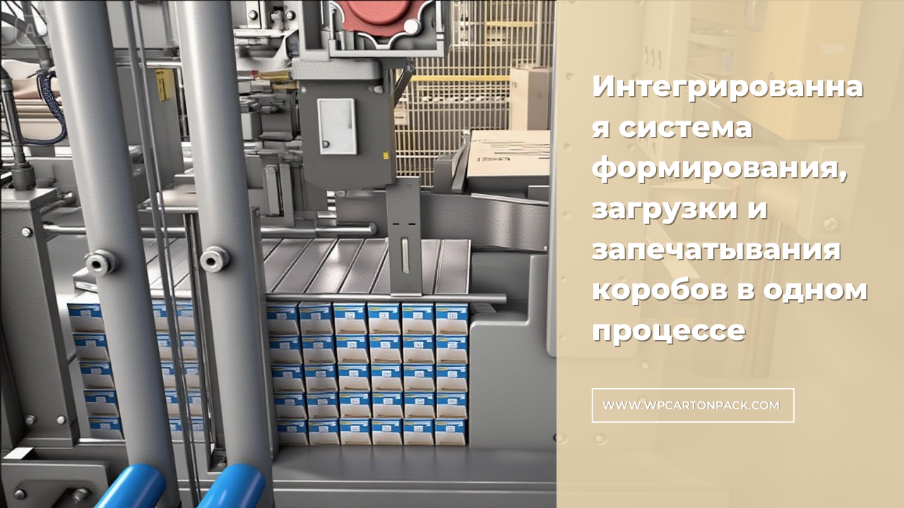 Интегрированная система формирования, загрузки и запечатывания коробов в одном процессе