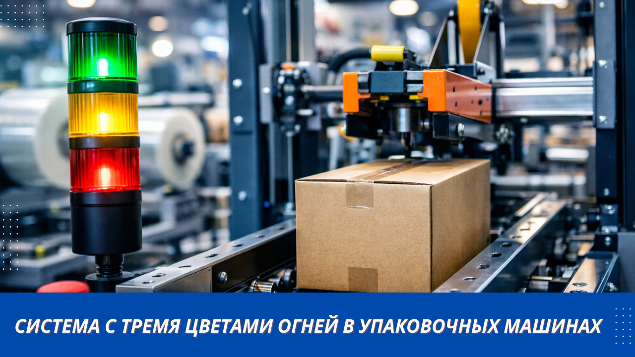 Система с тремя цветами огней в упаковочных машинах