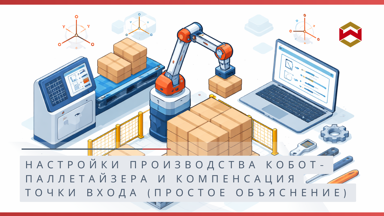 Настройки производства кобот-паллетайзера и компенсация точки входа (простое объяснение)