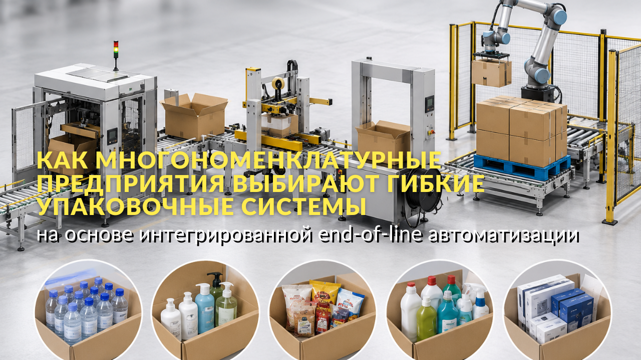 Как многономенклатурные предприятия выбирают гибкие упаковочные системы: на основе интегрированной end-of-line автоматизации