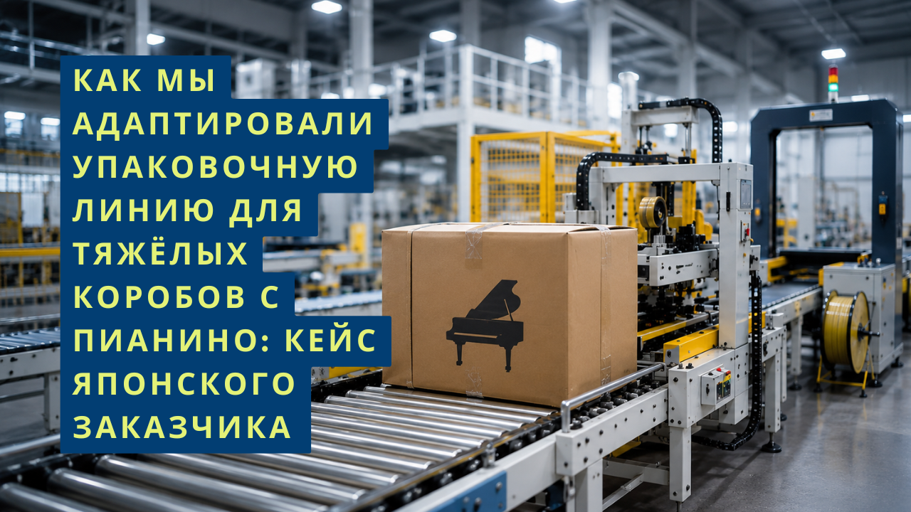Как мы адаптировали упаковочную линию для тяжёлых коробов с пианино: кейс японского заказчика